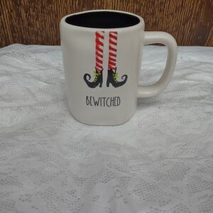 Rae Dunn "BEWITCHED" ceramic coffee mug, Witch Legs
